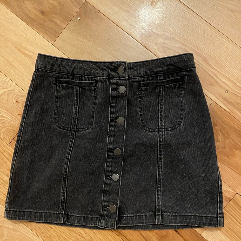 Top shop black denim skirt